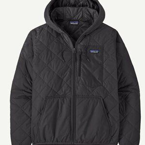 Black Diamond Quilted Bomber Hoodie - Large